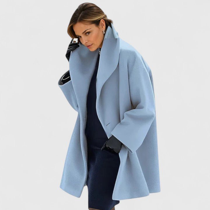 Women's Elegant Coat | Relaxed Fit with Shawl Collar Detail