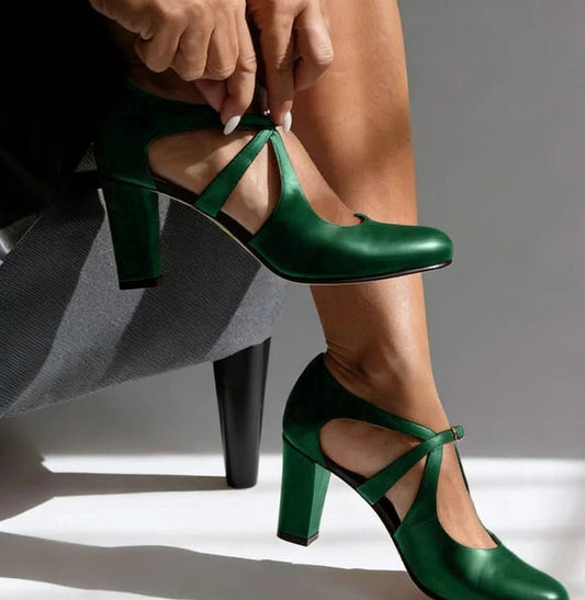 Women's Elegant Comfort Strap High Heels Front