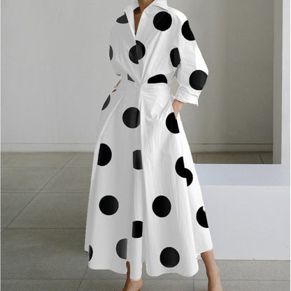 Women's Elegant Front Wrap Collared Maxi Dress View 12