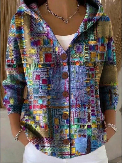 Women's Elegant Hooded Sweater with Button Front Hero