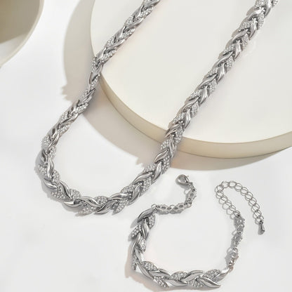 Women's Elegant Rhinestone Fish Tail Jewellery Set Full