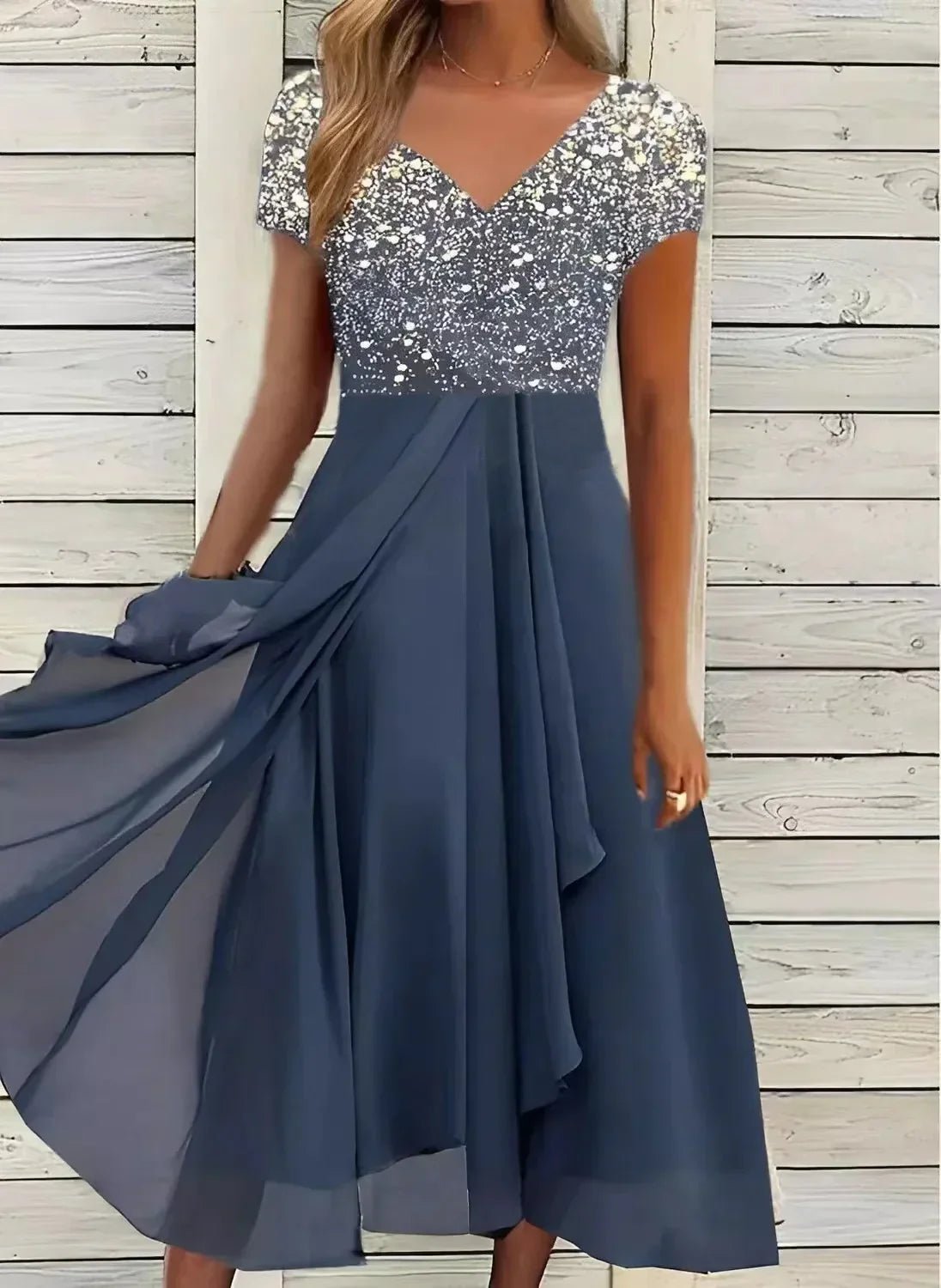 Women's Floral Evening Dress | Elegant Wedding Occasion Wear Back