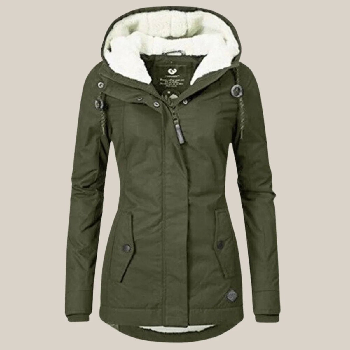 Women's Hooded Sherpa-Lined Quilted Jacket for Winter Back