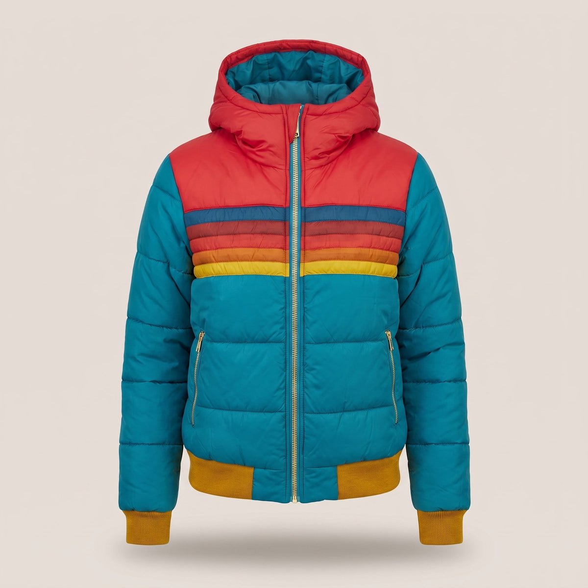 Women's Lightweight Waterproof Jacket with Stripe Detail Back