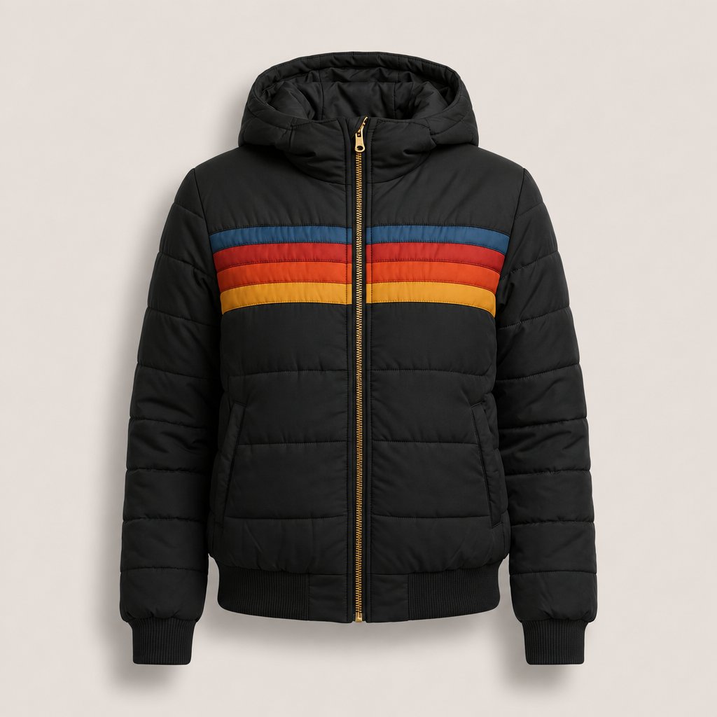 Women's Lightweight Waterproof Jacket with Stripe Detail Close Up