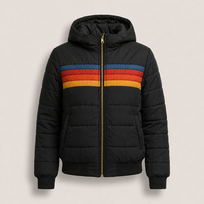 Women's Lightweight Waterproof Jacket with Stripe Detail Close Up