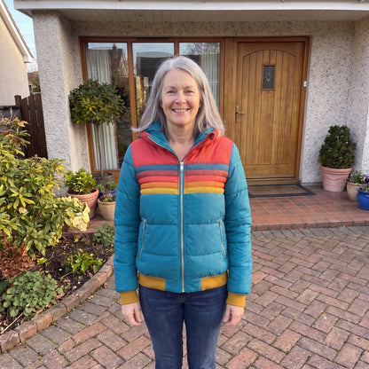 Women's Lightweight Waterproof Jacket with Stripe Detail Front