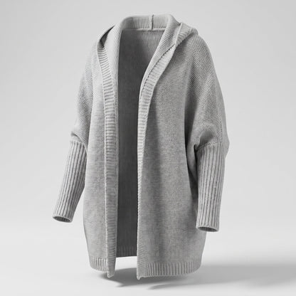 Women's Loose Knit Cardigan with Oversized Hood Lifestyle