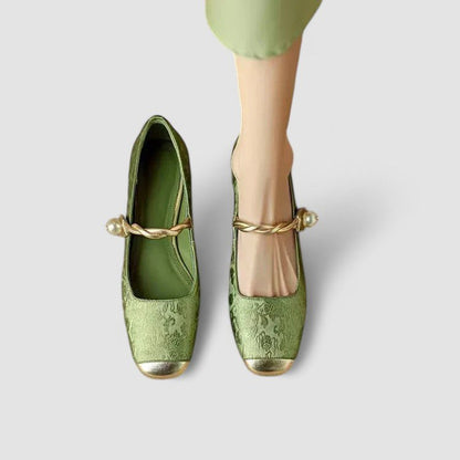 Women's Orthopaedic Mary Jane Shoes | Block Heel with Strap Detail Detail