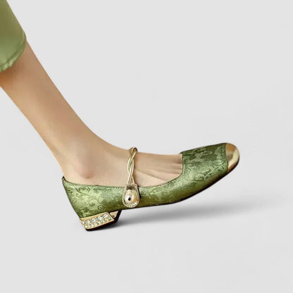 Women's Orthopaedic Mary Jane Shoes | Block Heel with Strap Detail Side