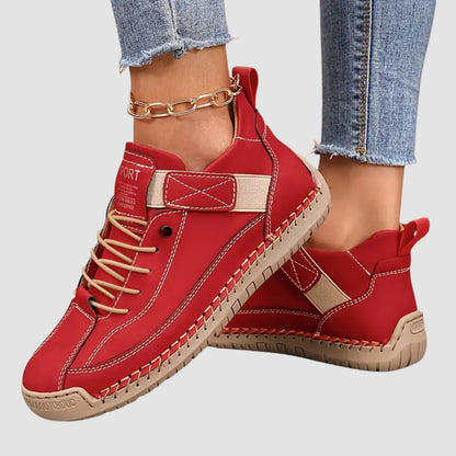 Women's Orthopedic Sneakers | Leather Slip-On with Cushioned Sole Side