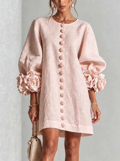 Women's Sculptural Shift Dress with Statement Sleeves View 19