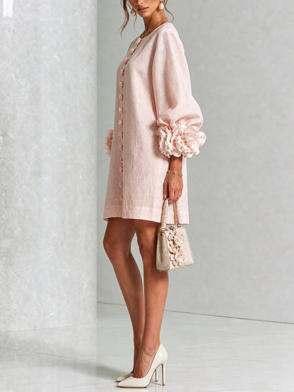 Women's Sculptural Shift Dress with Statement Sleeves View 20
