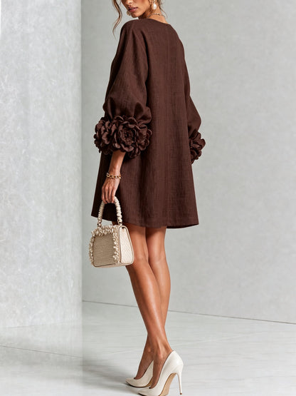 Women's Sculptural Shift Dress with Statement Sleeves View 29
