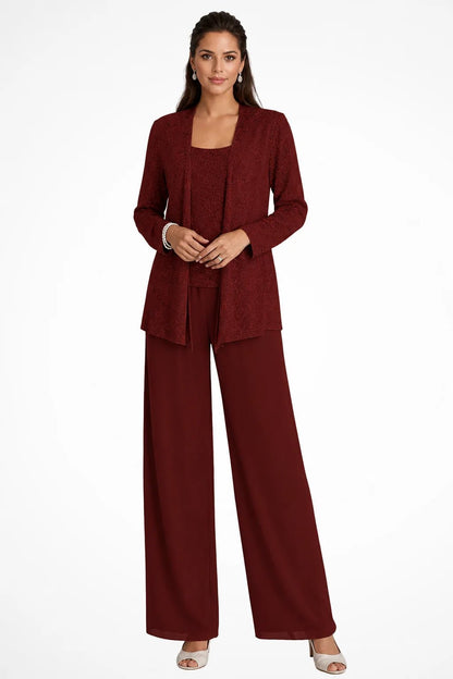 Women's Sequin Three-Piece Set | Wide Leg Evening Occasion View 13