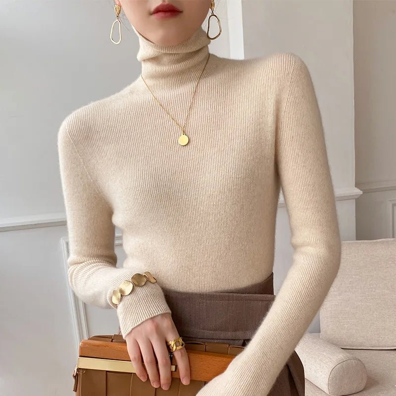 Women's Slim Cashmere Turtleneck Sweater Hero