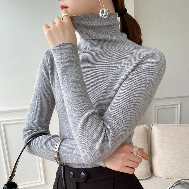 Women's Slim Cashmere Turtleneck Sweater Lifestyle