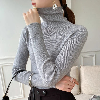 Women's Slim Cashmere Turtleneck Sweater Lifestyle