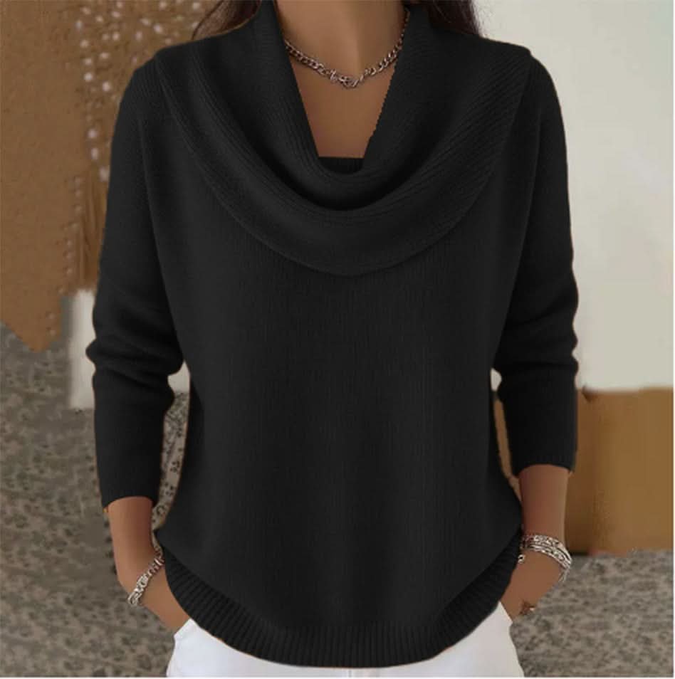 Women's Soft Elegance Cotton Jumper with Cowl Neck Detail