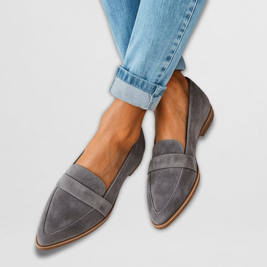 Women's Soft Suede Orthopaedic Loafers with Cushioned Insole Front
