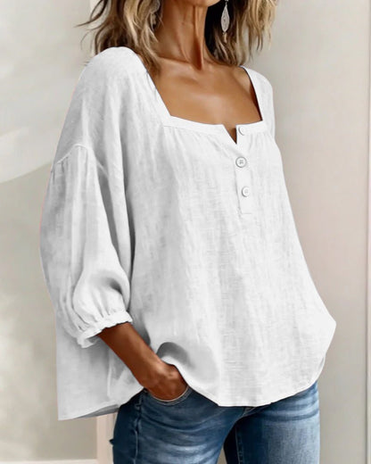 Women's Stylish Relaxed Puff Sleeve Blouse Angle