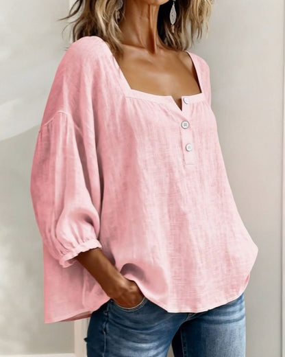 Women's Stylish Relaxed Puff Sleeve Blouse Front