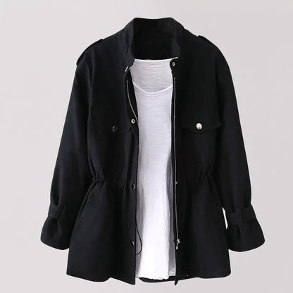 Women's Tailored Overcoat with Cinched Waist Back