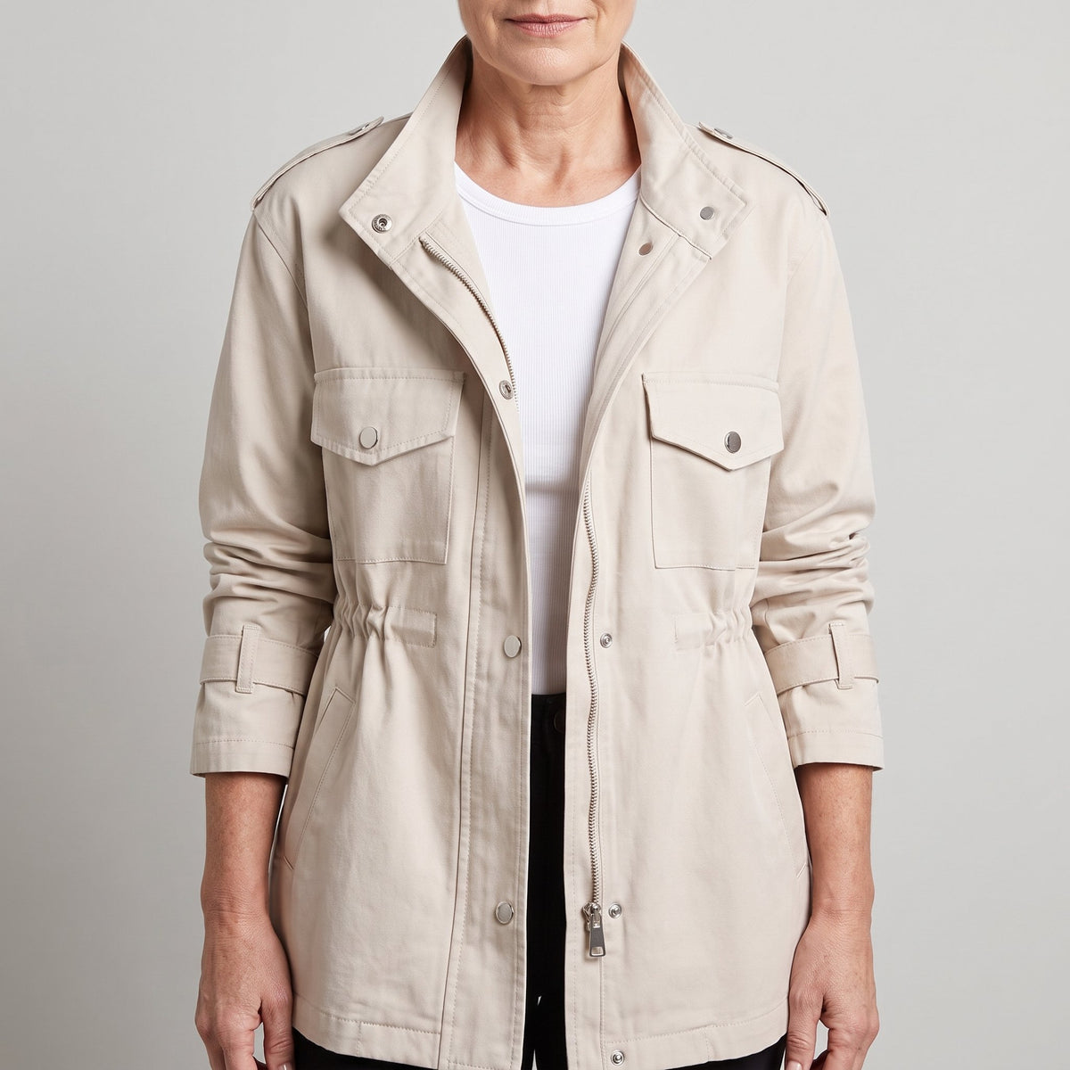 Women's Tailored Overcoat with Cinched Waist Hero