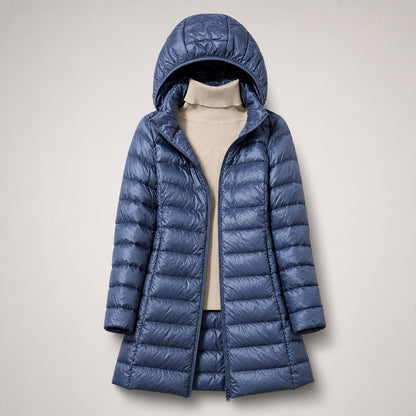 Women's Ultralight Down Jacket with Hooded Shell Lifestyle