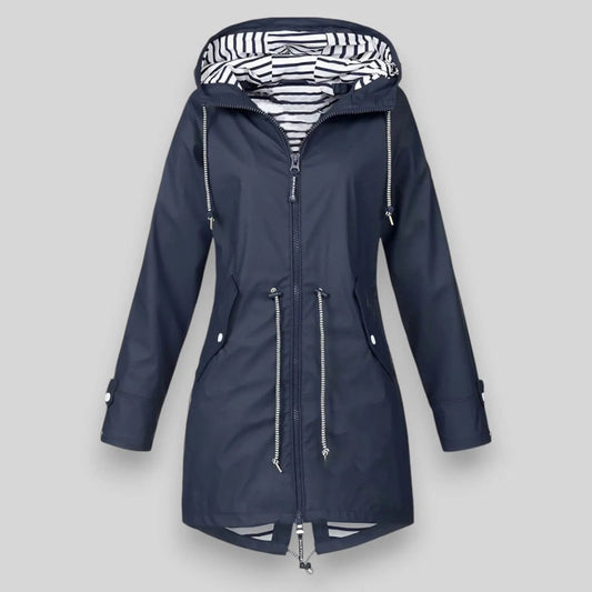 Women's Waterproof Hooded Jacket with Drawstring Waist Hero