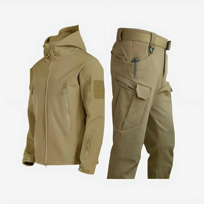 Women's Waterproof Outdoor Tactical Set | Hooded Jacket with Cargo Trousers Front